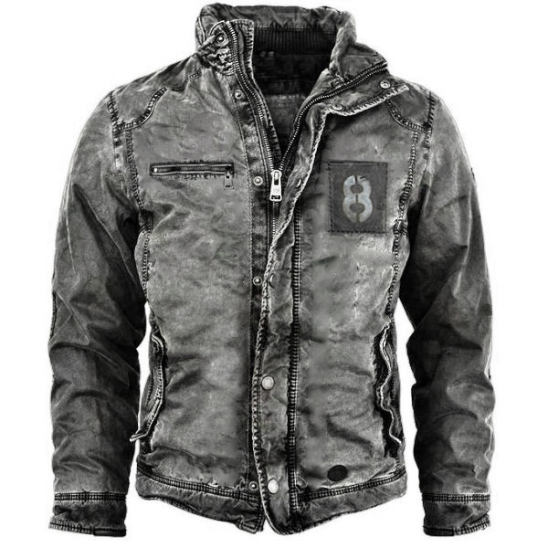 Mens Jacket Retro Washed Warm Jacket